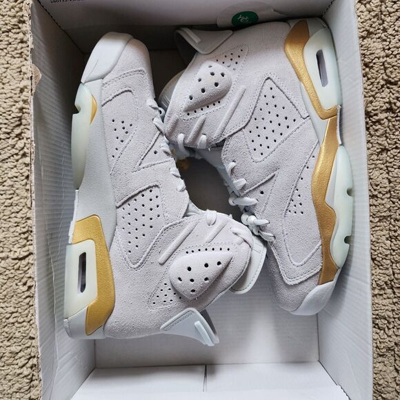 Wmns Air Jordan 6 Retro Craft Pearl Brand New Sz 8 - Picture 9 of 10